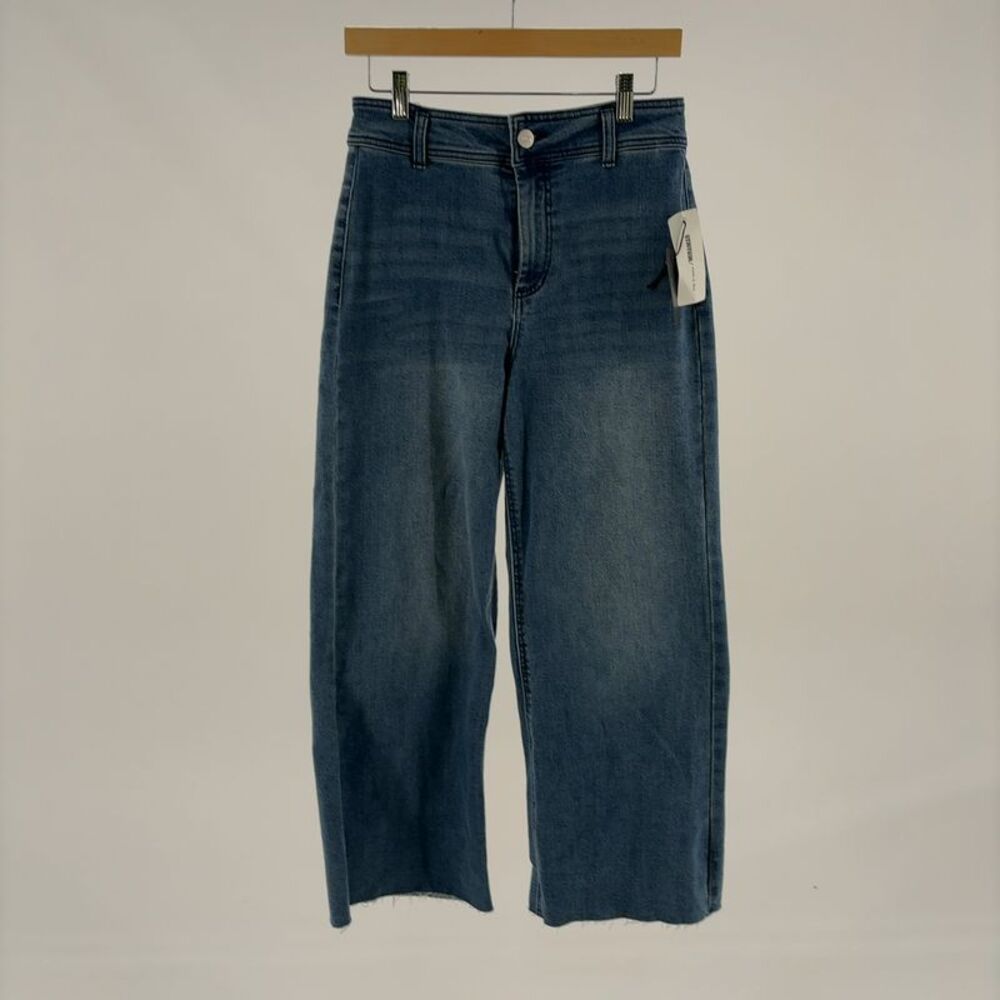 rag & bone Miramar Terry Wide Leg Jeans 24 Cropped Raw Hem